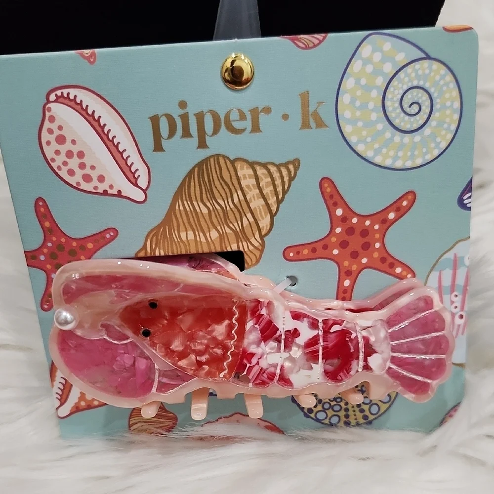 🦞▪️Piper K ▪️ Pink Lobster plastic  Hair  Claw Clip